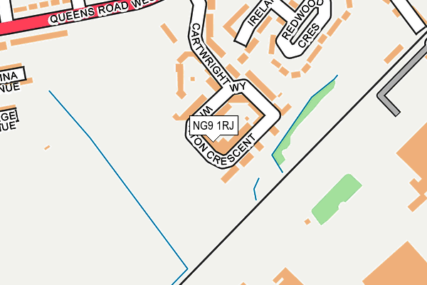 NG9 1RJ map - OS OpenMap – Local (Ordnance Survey)