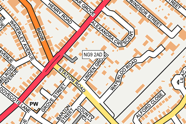 NG9 2AD map - OS OpenMap – Local (Ordnance Survey)