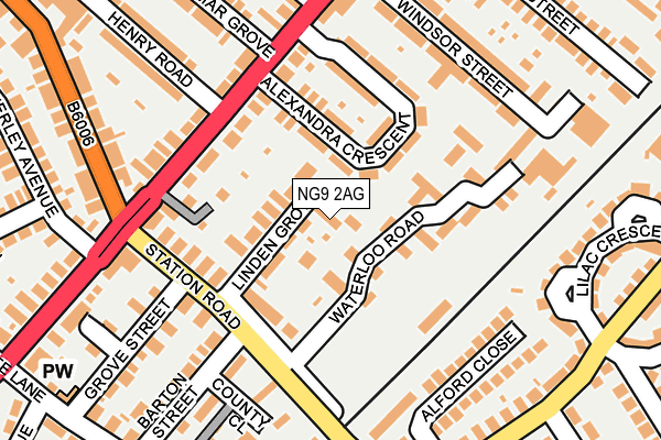 NG9 2AG map - OS OpenMap – Local (Ordnance Survey)
