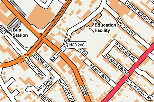 NG9 2AS map - OS OpenMap – Local (Ordnance Survey)