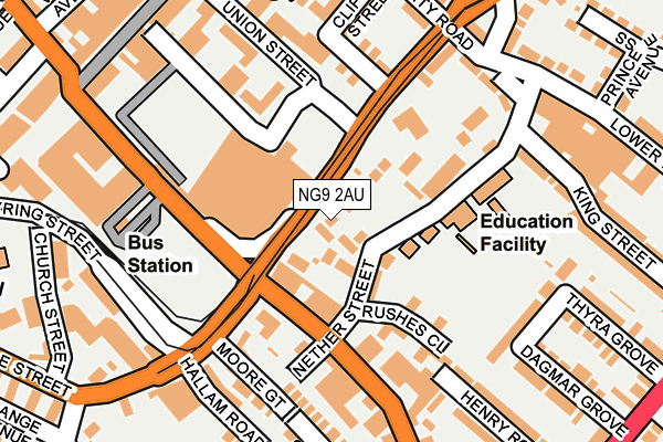 NG9 2AU map - OS OpenMap – Local (Ordnance Survey)