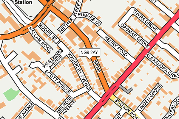 NG9 2AY map - OS OpenMap – Local (Ordnance Survey)