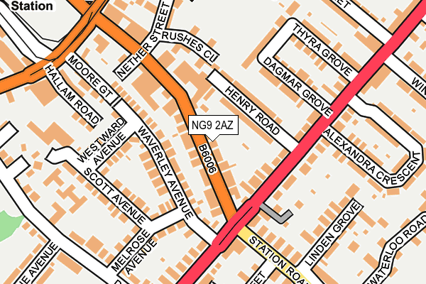 NG9 2AZ map - OS OpenMap – Local (Ordnance Survey)