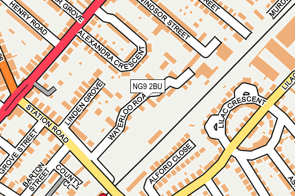NG9 2BU map - OS OpenMap – Local (Ordnance Survey)