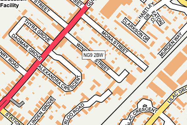 NG9 2BW map - OS OpenMap – Local (Ordnance Survey)