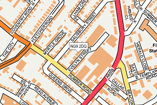 NG9 2DQ map - OS OpenMap – Local (Ordnance Survey)