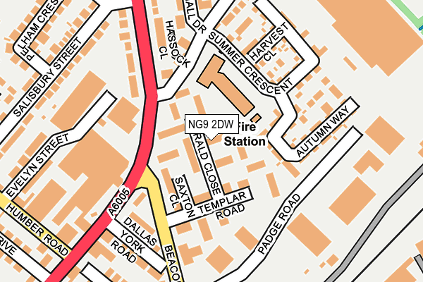 NG9 2DW map - OS OpenMap – Local (Ordnance Survey)