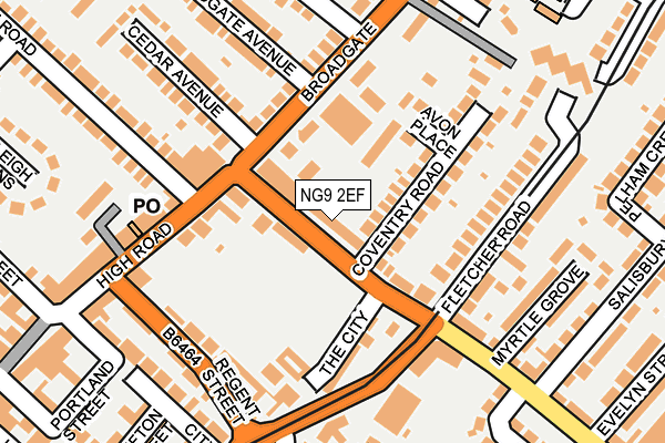 NG9 2EF map - OS OpenMap – Local (Ordnance Survey)