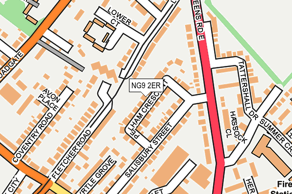 NG9 2ER map - OS OpenMap – Local (Ordnance Survey)