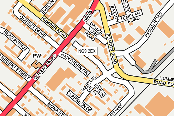 NG9 2EX map - OS OpenMap – Local (Ordnance Survey)
