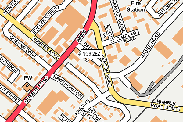 NG9 2EZ map - OS OpenMap – Local (Ordnance Survey)