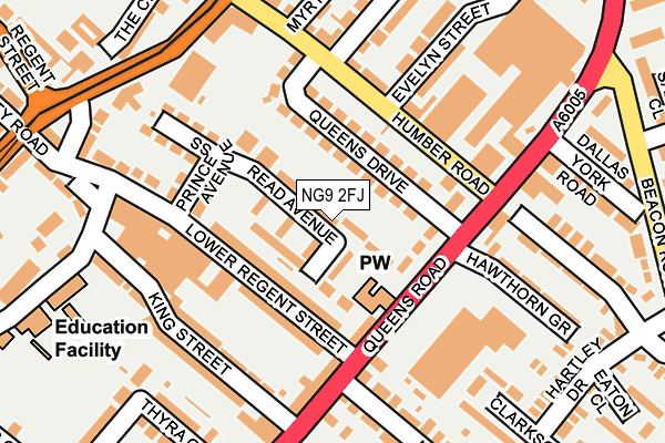 NG9 2FJ map - OS OpenMap – Local (Ordnance Survey)