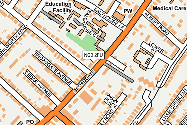 NG9 2FU map - OS OpenMap – Local (Ordnance Survey)