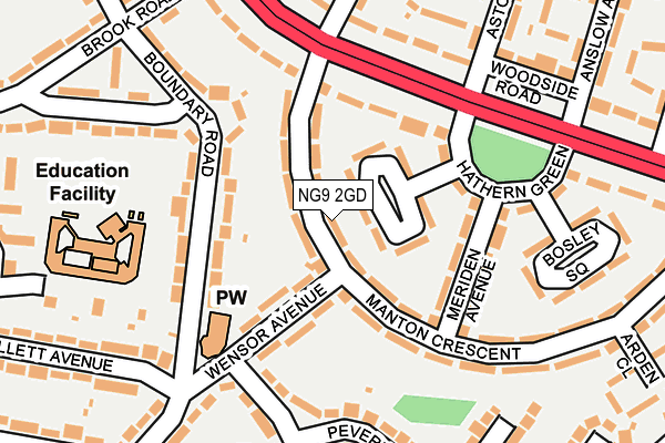 NG9 2GD map - OS OpenMap – Local (Ordnance Survey)