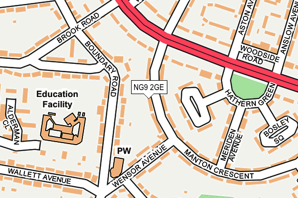 NG9 2GE map - OS OpenMap – Local (Ordnance Survey)