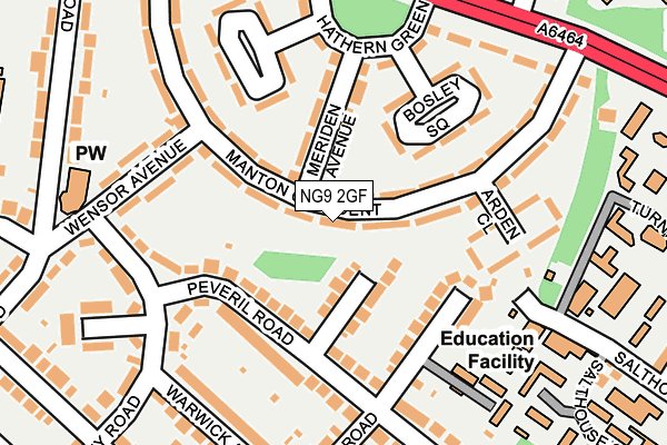 NG9 2GF map - OS OpenMap – Local (Ordnance Survey)