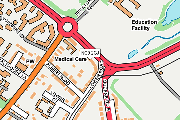 NG9 2GJ map - OS OpenMap – Local (Ordnance Survey)