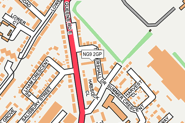 NG9 2GP map - OS OpenMap – Local (Ordnance Survey)