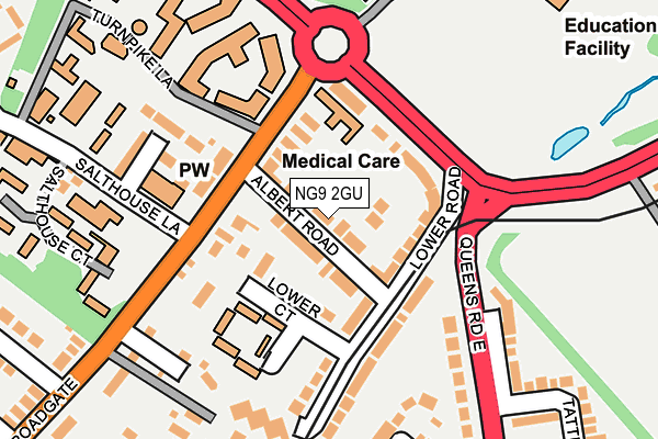 NG9 2GU map - OS OpenMap – Local (Ordnance Survey)