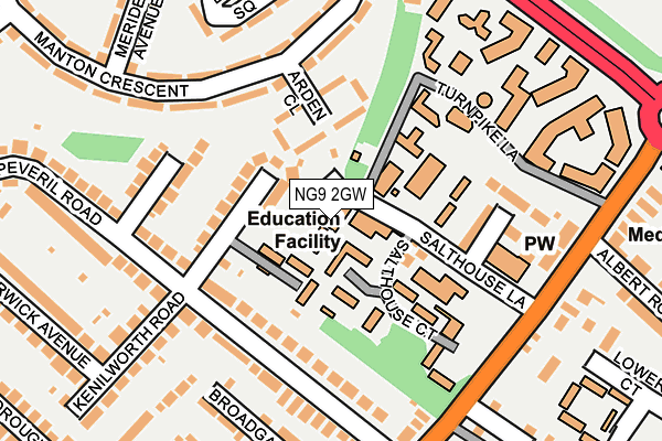 NG9 2GW map - OS OpenMap – Local (Ordnance Survey)