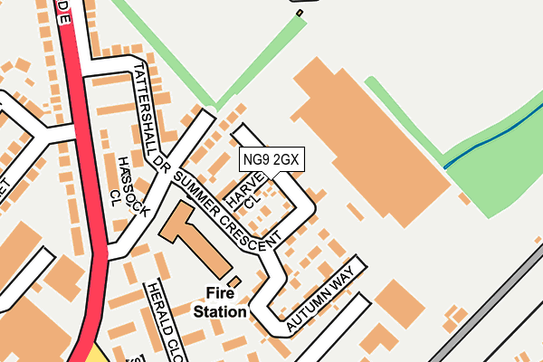 NG9 2GX map - OS OpenMap – Local (Ordnance Survey)