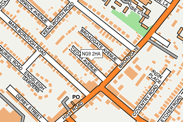 NG9 2HA map - OS OpenMap – Local (Ordnance Survey)
