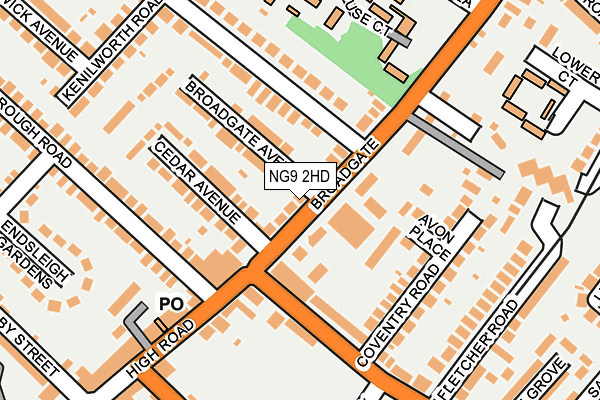 NG9 2HD map - OS OpenMap – Local (Ordnance Survey)