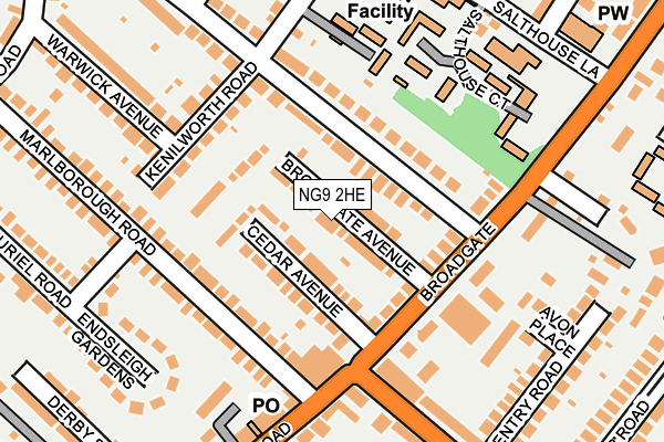 NG9 2HE map - OS OpenMap – Local (Ordnance Survey)