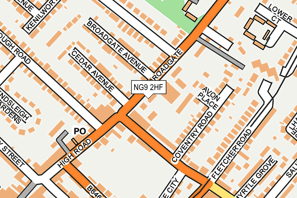 NG9 2HF map - OS OpenMap – Local (Ordnance Survey)