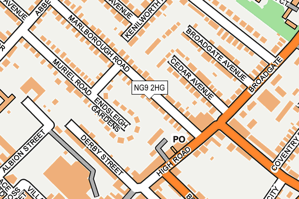 NG9 2HG map - OS OpenMap – Local (Ordnance Survey)