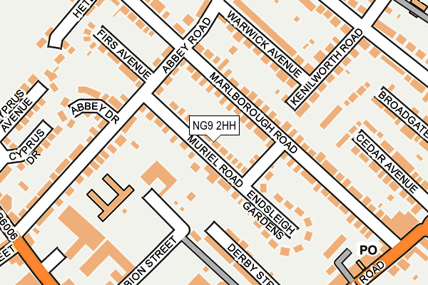 NG9 2HH map - OS OpenMap – Local (Ordnance Survey)