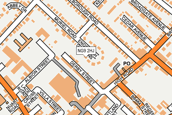 NG9 2HJ map - OS OpenMap – Local (Ordnance Survey)