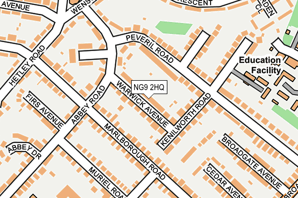 NG9 2HQ map - OS OpenMap – Local (Ordnance Survey)