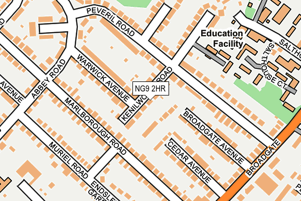 NG9 2HR map - OS OpenMap – Local (Ordnance Survey)