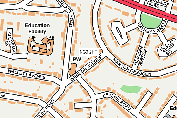 NG9 2HT map - OS OpenMap – Local (Ordnance Survey)