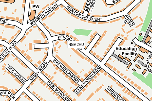 NG9 2HU map - OS OpenMap – Local (Ordnance Survey)