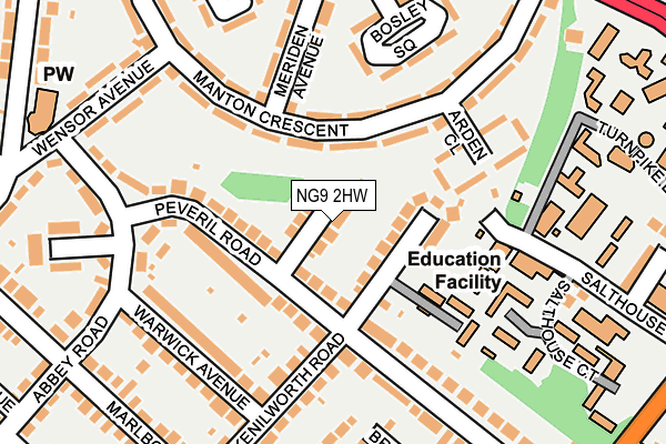 NG9 2HW map - OS OpenMap – Local (Ordnance Survey)