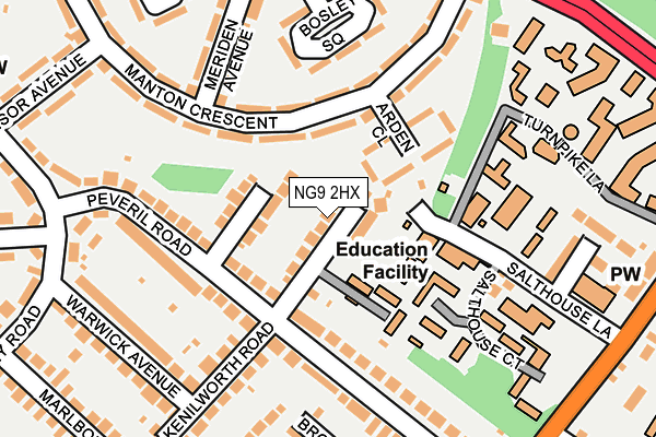 NG9 2HX map - OS OpenMap – Local (Ordnance Survey)