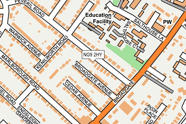 NG9 2HY map - OS OpenMap – Local (Ordnance Survey)