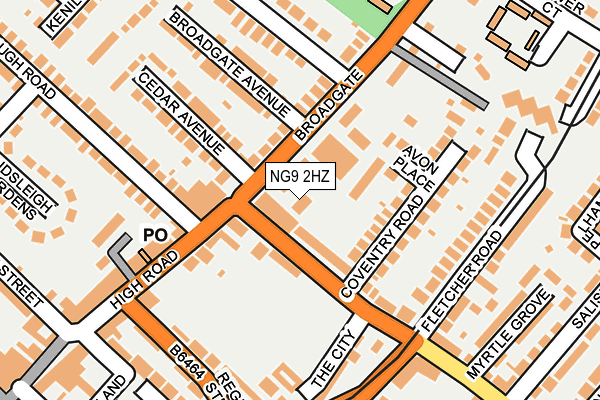 NG9 2HZ map - OS OpenMap – Local (Ordnance Survey)