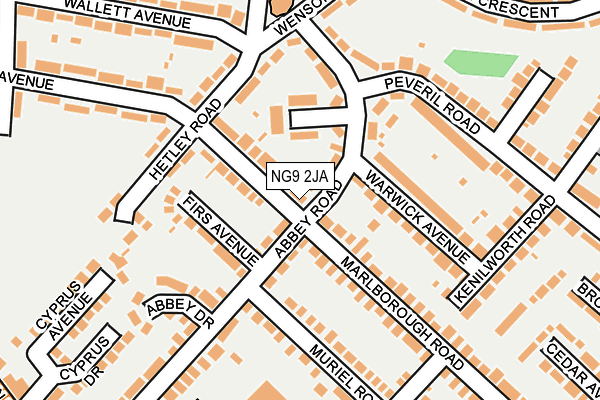 NG9 2JA map - OS OpenMap – Local (Ordnance Survey)