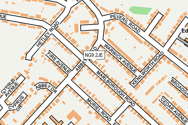 NG9 2JE map - OS OpenMap – Local (Ordnance Survey)