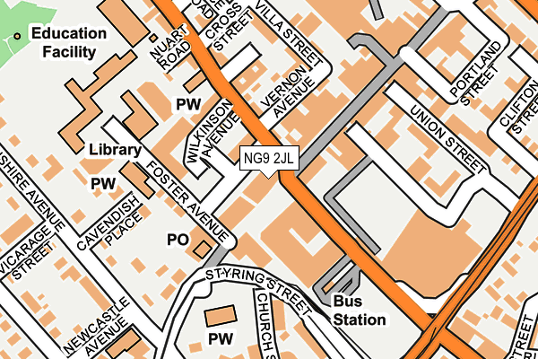 NG9 2JL map - OS OpenMap – Local (Ordnance Survey)