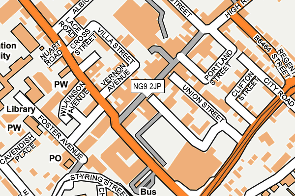 NG9 2JP map - OS OpenMap – Local (Ordnance Survey)