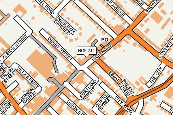 NG9 2JT map - OS OpenMap – Local (Ordnance Survey)