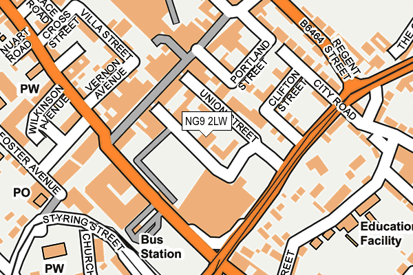 NG9 2LW map - OS OpenMap – Local (Ordnance Survey)