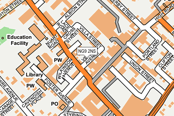 NG9 2NS map - OS OpenMap – Local (Ordnance Survey)
