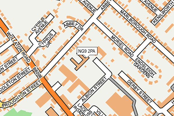 NG9 2PA map - OS OpenMap – Local (Ordnance Survey)