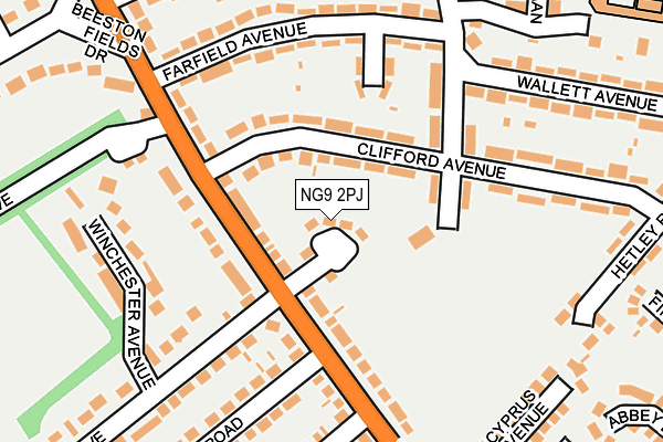 NG9 2PJ map - OS OpenMap – Local (Ordnance Survey)