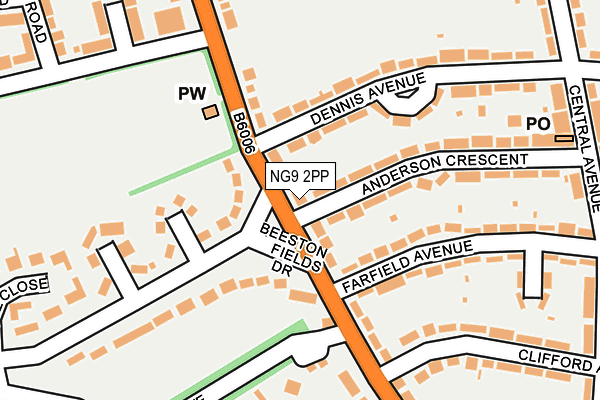NG9 2PP map - OS OpenMap – Local (Ordnance Survey)